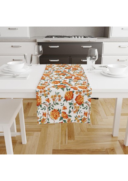 Orange Lotus Runner 140 x 45 cm