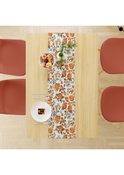 Orange Lotus Runner 140 x 45 cm