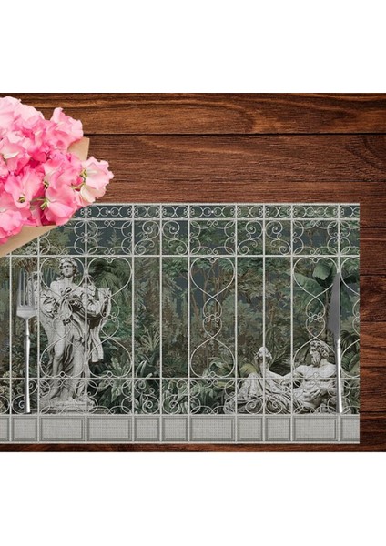 Modern Heykelli Kumaş Amerikan Servis 4'lü Set 35 x 50 cm