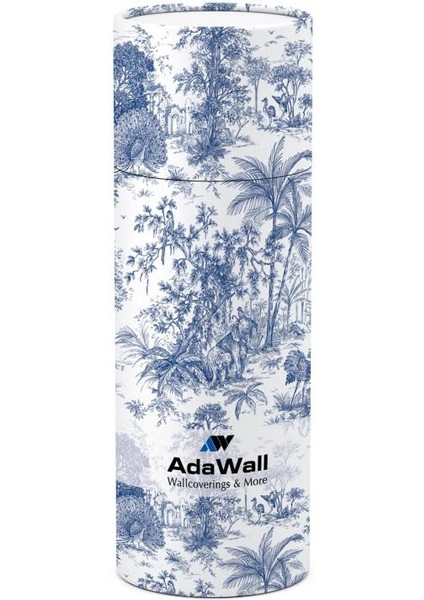 Mavi Barok Desen Kumaş Amerikan Servis 4'lü Set 35 x 50 cm Keten