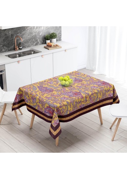 Mor Damask Desen Masa Örtüsü
