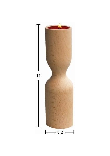 Ahşap Şamdan 14CM ŞA55