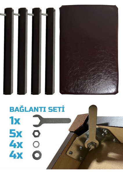 TBX-144SR Üst Kalite Piyano Taburesi Gizli Bölmeli Kahve Renk (32x54x48)