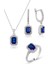 Baget Taşlı Üçlü Gümüş Set Takım Safir Zirkon 1