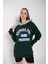 Kadın Suppose Baskılı Oversize Kapüşonlu Sweatshirt 2