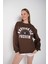 Kadın Suppose Baskılı Bisiklet Yaka Oversize Sweatshirt 1