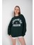 Kadın Suppose Baskılı Bisiklet Yaka Oversize Sweatshirt 1