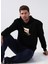 Kapüşon Yaka Düz Siyah Erkek Sweatshirt Monı 3