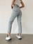 90's Buz Mavi Fit Mom Jean Likralı Kot Pantolon 3
