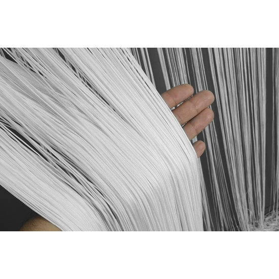 Akça Tekstil Ip Perde Zincir Beyaz Renk 300 x 280 cm