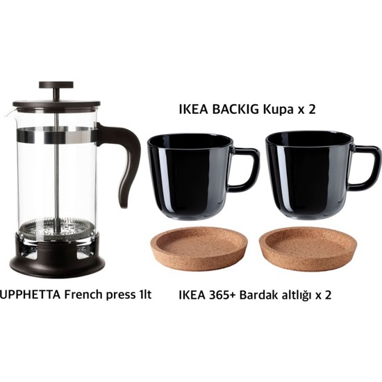 Ikea Upphetta French Press + 365 Bardak Altlığı + Backıg Fiyatı