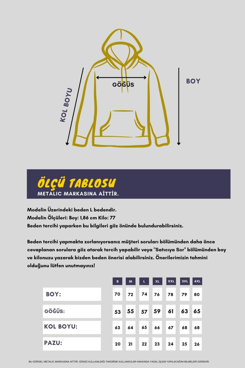 Mmetalic Siyah Kanguru Cepli Kapüşonlu Içi Pamuklu Erkek Sweatshirt görsel 5
