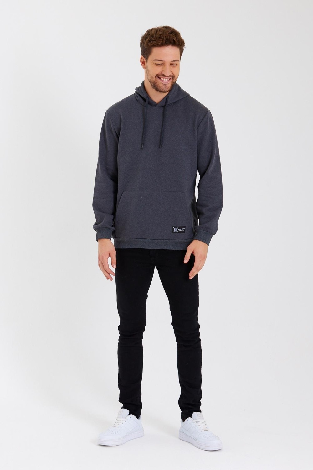 Mmetalic Siyah Kanguru Cepli Kapüşonlu Içi Pamuklu Erkek Sweatshirt görsel 8