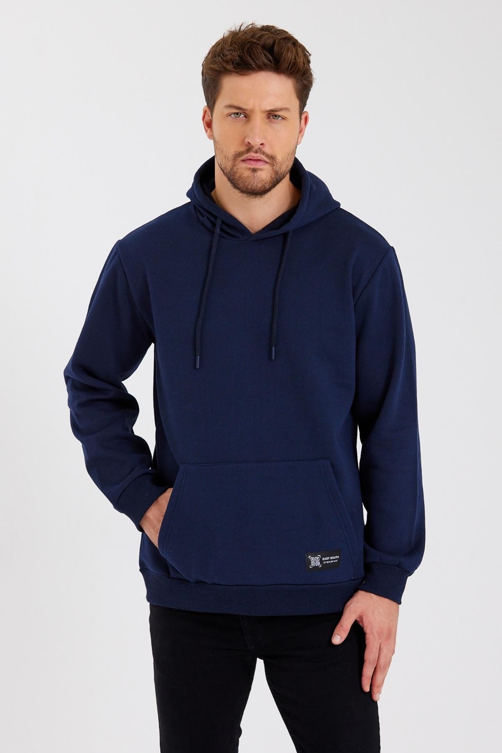 Mmetalic Siyah Kanguru Cepli Kapüşonlu Içi Pamuklu Erkek Sweatshirt