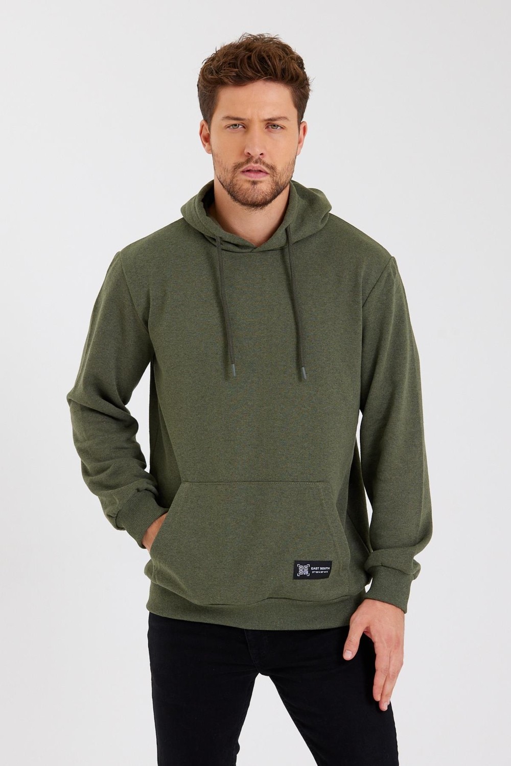 Mmetalic Siyah Kanguru Cepli Kapüşonlu Içi Pamuklu Erkek Sweatshirt