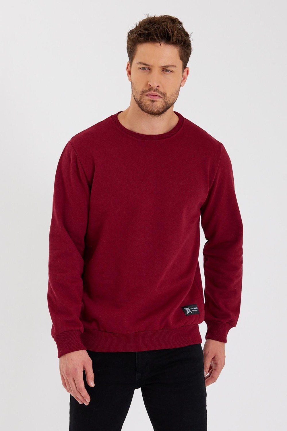 Mmetalic Bisiklet Yaka Etiket Detayı Içi Pamuklu Erkek Sweatshirt
