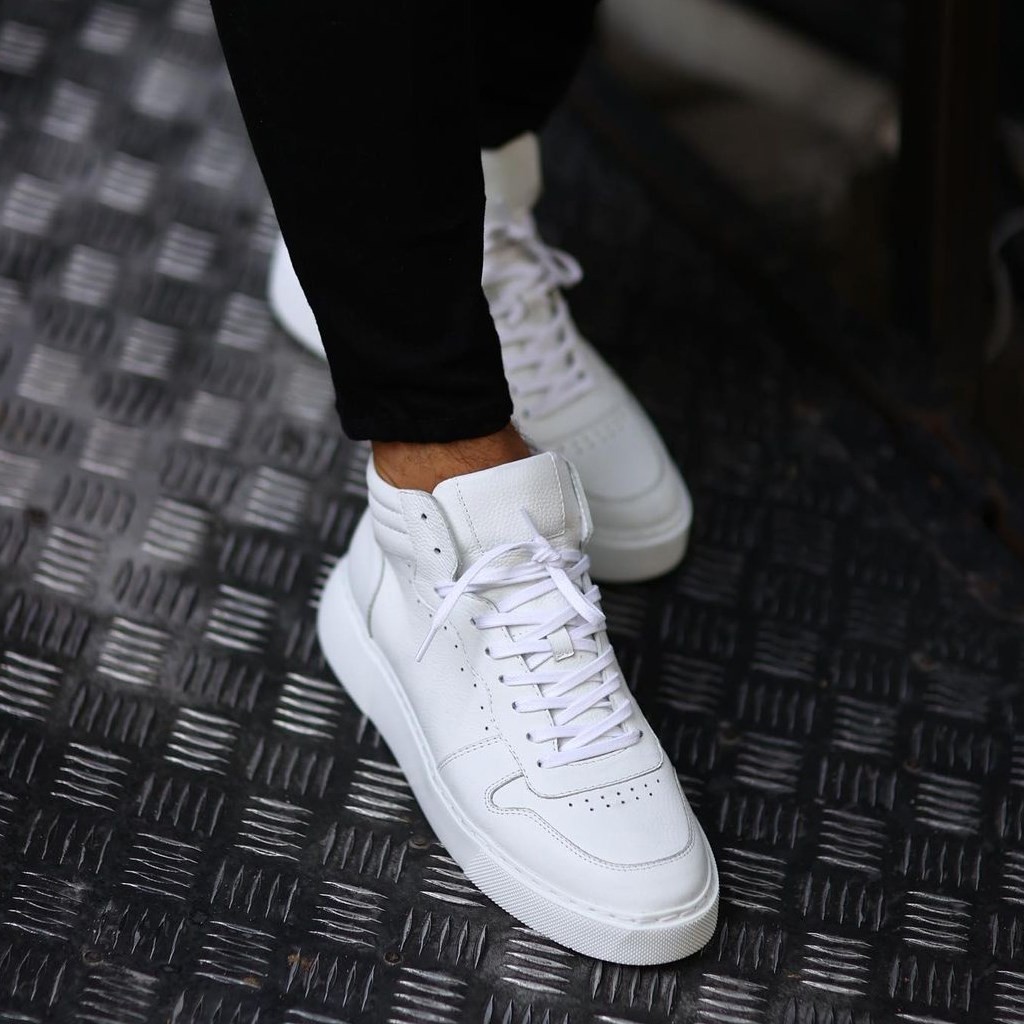 Sail Laker's - Beyaz Deri Bağcıklı Unisex Bot 102-8015-HE1065 görsel 2