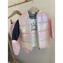Boncuk Bebe 3 Lü Parlak Yelekli Eşofman Takımı