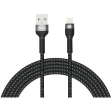 Case 4U Zore Shira Serisi Lightning Usb Kablo 3 Metre Siyah