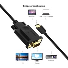 Qgeem QG-UA17 Type-C To VGA Kablo 180 cm Full Hd 1080P Görüntü Aktarım Kablosu