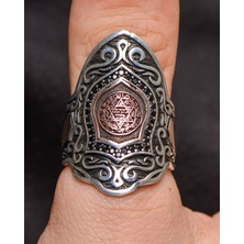 Prestige Gümüş Gümüş Erkek Yüzük Hz. Süleyman Mührü Zihgir