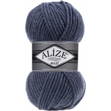 Alize Süperlana Maxi El Örgü Ipi 5 Adet 100 Gram 203 Denim Melanj