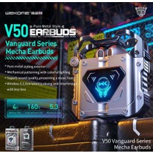 Wekome V50 Yeni Bluetooth 5.3 Vanguard Serisi Gaming Mekanik Kablosuz Kulaklık-Enc Gürültü Engelleyici MİC-RGB-45MS Gecikme-Android-Ios Uyumlu