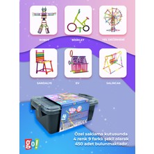 Go Toys Geometrik Tasarım Çubukları 450 Adet Zeka Geliştirici Tasarım Eğitici Oyuncak Geometrik Çubuklar