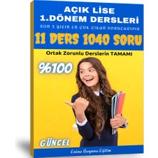 Enine Boyuna Eğitim Açık Lise 1. Dönem Tüm Dersler Çıkmış Sorular (1040 Soru)