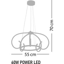 Lamore Home Burgaz Günışığı Ledli Beyaz Sarkıt Avize