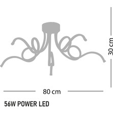 Lamore Home Lucea Günışığı Ledli 5'li Antrasit Plafonyer Avize