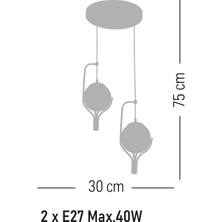 Lamore Home Collina Bal Camlı Eskitme 2'li Sarkıt Avize