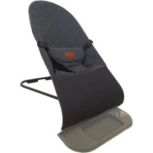 Cega Bebek Anakucağı - KADEMELİ-SALLANIR  - KOYU GRİ - BABY BOUNCER-Oyuncak aparatı hediyelidir.