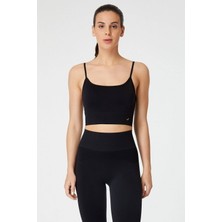 Jerf Vella Ip Askılı Konfor Sport Bra Siyah