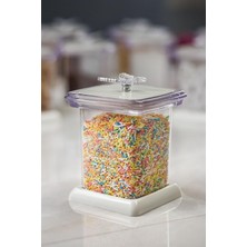 EW's Kitchenware Akrilik Beyaz 12'li Baharat Kavanozu & Baharatlık & Baharatlık Seti 200 ml ( Cam Değildir )