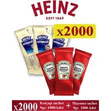 Heinz Ketçap Sachet 1000 x 9 gr + Mayonez Sachet 1000 x 9 gr
