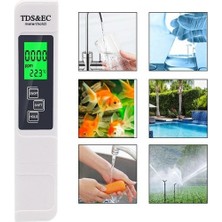 Hubstein Tds & Ec Metre LCD Ekranlı LED Işıklı Taşınabilir Su Kalite Analiz Cihazı