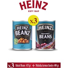 Heinz Meksika Kırmızı Fasulye 400 gr x 3 Ad  + Baked Beans 415 gr x 3