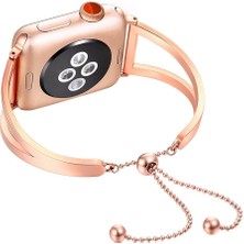 Loges Apple Watch 42/44/45MM Bilezik Metal Premium Kordon Kayış Bileklik Kordon