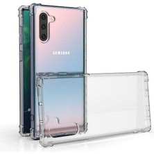 Aqua Aksesuar Samsung Galaxy Note 10 Köşe Korumalı Şeffaf Darbe Emici Telefon Kılıfı