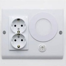 Masfitech Dolap & Tezgah Altı Prizli Aydınlatma 3 Watt (Beyaz Işık)