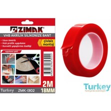 Komodo Zimak Akrilik Vhb Silikonize Bant 18 Mm X 2m / Zmk-1302