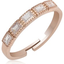 Inure Jewelry Gümüş Rose Ayarlanabilir Baget Kadın Yüzük