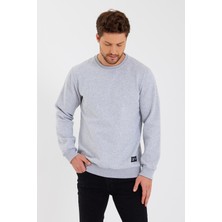 Mmetalic Bisiklet Yaka Etiket Detayı Içi Pamuklu Erkek Sweatshirt