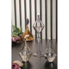 Mabel Glass 3'lü Mix Kandil Seti-Siena 200ML Kandil Yağı Hediyeli