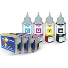BK Epson 1281-1284 Uyumlu Kolay Dolan Kartuş Orjinal Epson Mürekkepli Set - BX305FW/ S22/ SX130/ SX230/ SX235/ SX420/ SX425/ SX430/ SX435/ SX440/ SX445