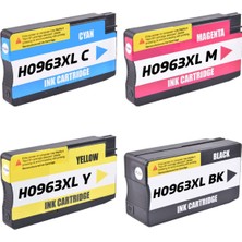 BK 4 Renk 1 Set Hp 963XL 3JA27AE Uyumlu Kartuş - Hp 9010 9012 9013 9016 9020