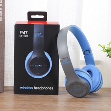 Happy World Shopping P47 Bluetooth 5.0 Kulaklık Katlanabilir Bas Kask Desteği Tf-Kartı Tüm Telefon Pc'leri İçin Mic Kulaklık (Yurt Dışından)