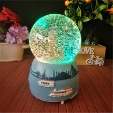 Kız Kulesi Büyük Boy Işıklı Müzikli Otomatik Püskürten Kar Küresi