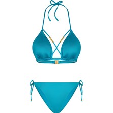 Bonesta Swimwear Biyeli Üçgen Mavi Bikini Takımı